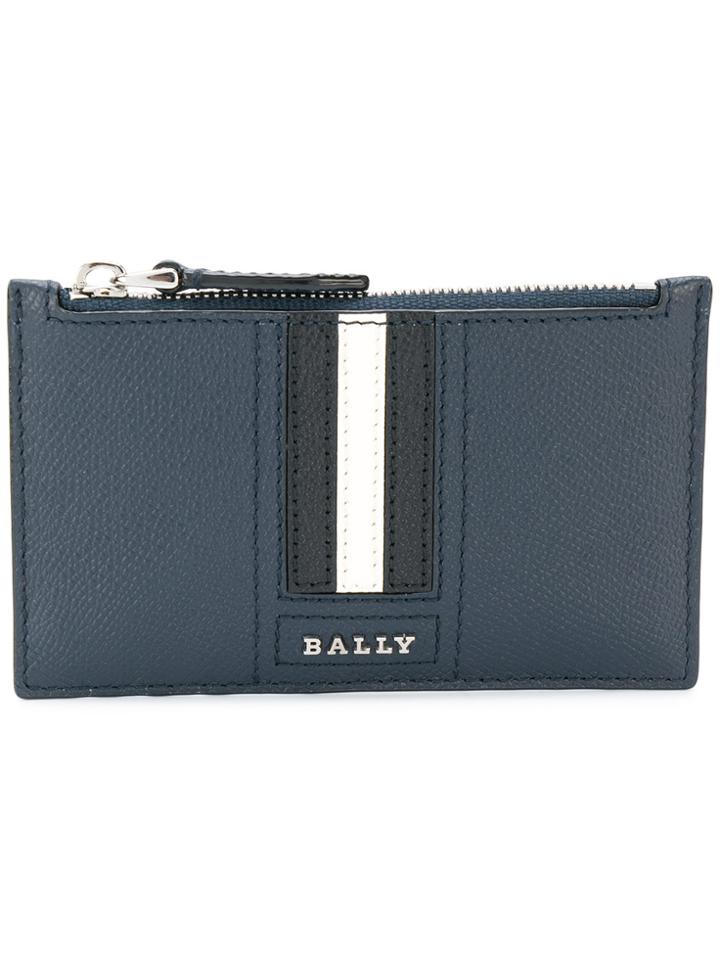 Bally Tenley Striped Zipped Coin Pouch - Blue