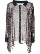 Anrealage Sheer Floral Long-sleeve Blouse - Black