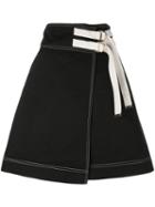 Marni - Wrap Skirt - Women - Cotton/linen/flax - 42, Black, Cotton/linen/flax