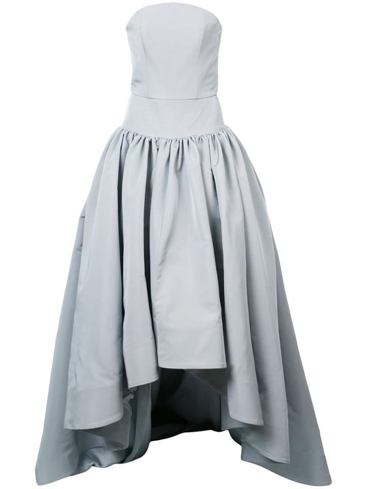 Christian Siriano Bustier Asymmetric Gown - Grey