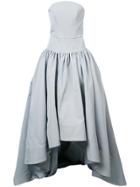 Christian Siriano Bustier Asymmetric Gown - Grey