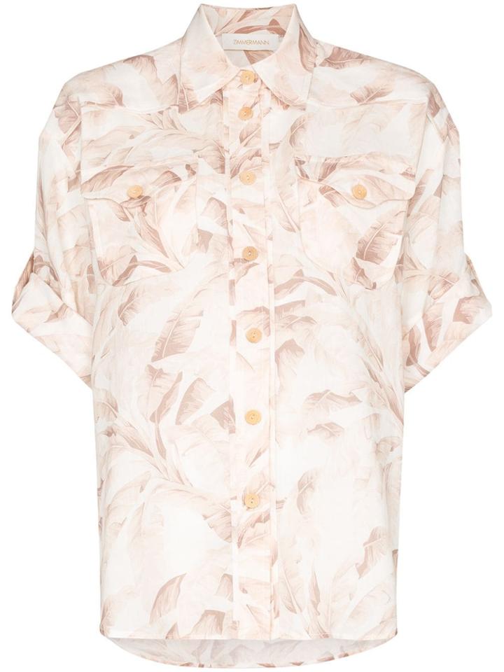 Zimmermann Safari Print Short-sleeved Shirt - Pink