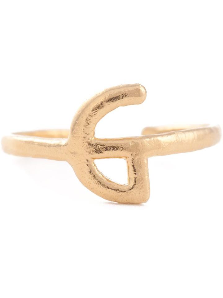 Bjorg 'alphabet' Ring, Women's, Metallic