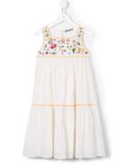 Ermanno Scervino Junior Floral Embroidery Dress, Girl's, Size: 12 Yrs, White