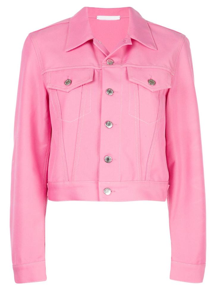 Helmut Lang Cropped Denim Jacket - Pink