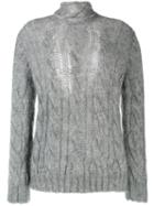 Prada Chunky Cable Knit Sweater - Grey