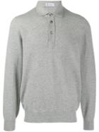 Brunello Cucinelli Long Sleeved Polo Sweater - Grey