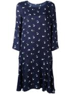 Odeeh Floral Print Shift Dress, Women's, Size: 38, Blue, Silk/viscose/acetate/polyamide