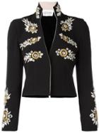 Stefano De Lellis Embellished Open Front Jacket, Women's, Size: 42, Black, Polyester/spandex/elastane/polybutylene Terephthalate (pbt)/glass