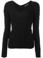 Twin-set Lace-up Sleeve Jumper, Women's, Size: Large, Black, Viscose/polyamide