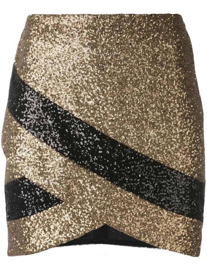 Elie Saab - Glitter Mini Skirt - Women - Silk/polyester - 36, Grey, Silk/polyester