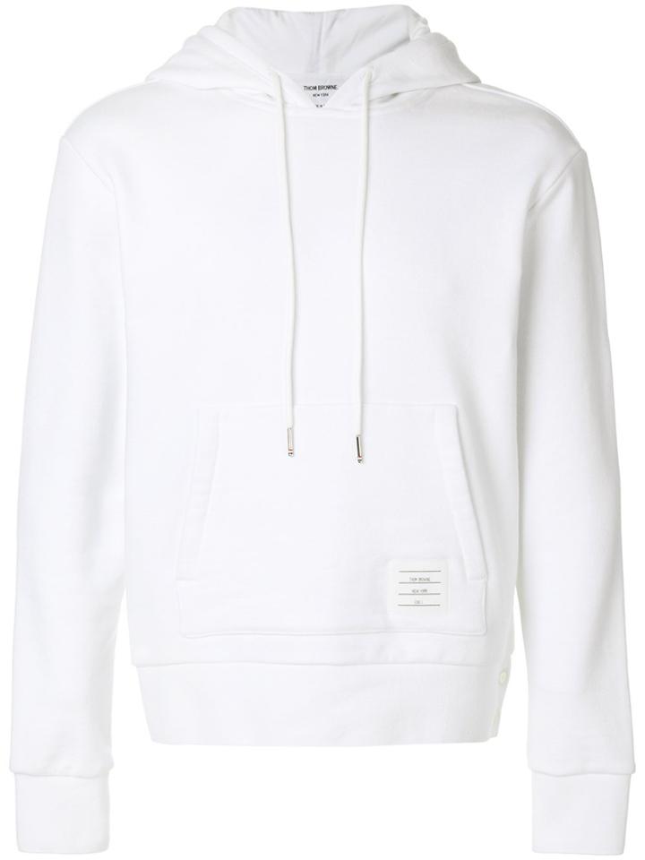 Thom Browne Signature Stripe Detail Hoodie - White