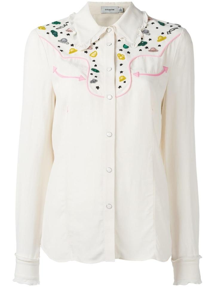 Coach Embellished Planet Shirt - White