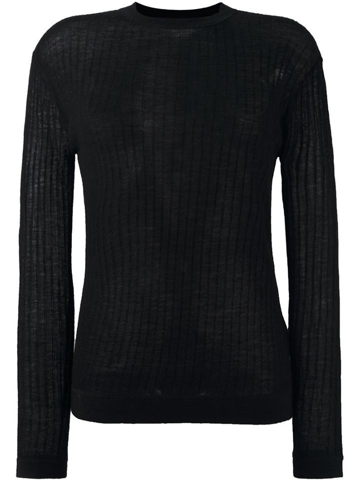 Dkny Lightweight Striped Knit Top, Women's, Size: Large, Black, Wool/alpaca