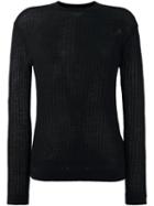 Dkny Lightweight Striped Knit Top, Women's, Size: Large, Black, Wool/alpaca