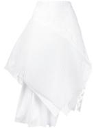 Maurizio Pecoraro - Asymmetric Mesh Skirt - Women - Cotton - 44, White, Cotton