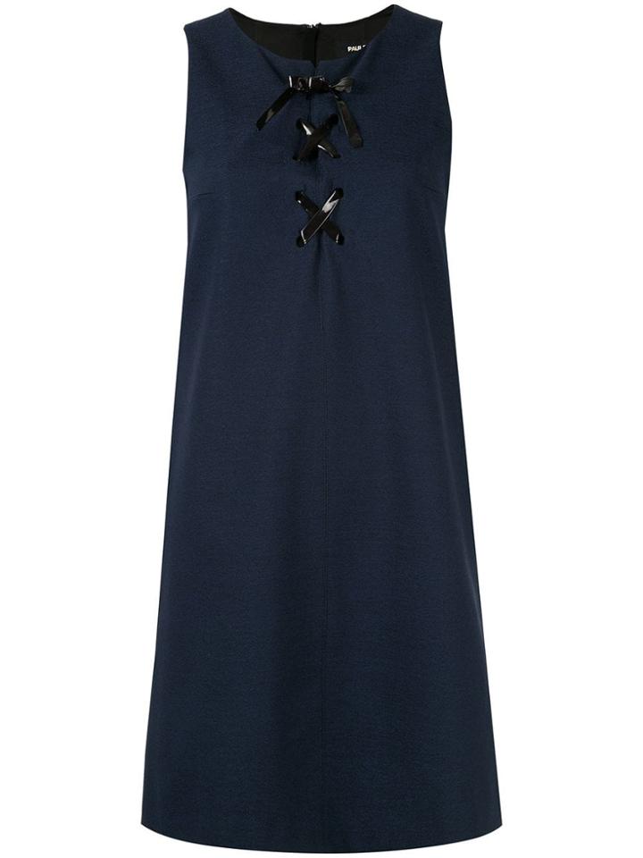 Paule Ka Lace-up Dress - Blue