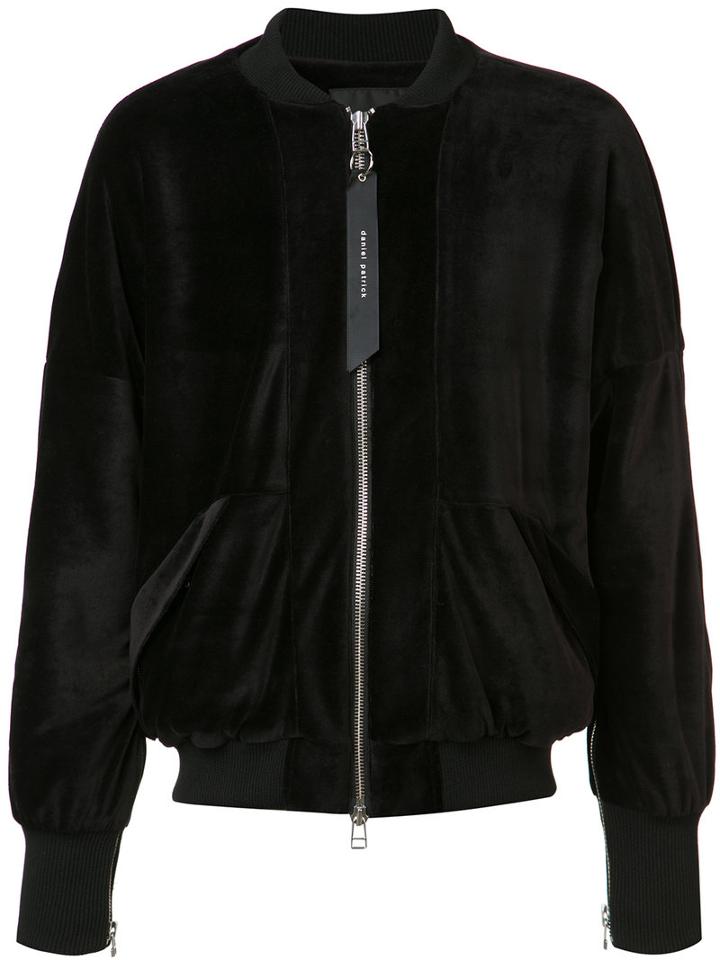 Daniel Patrick - Velour Bomber Jacket - Men - Cotton/polyester - S, Black, Cotton/polyester