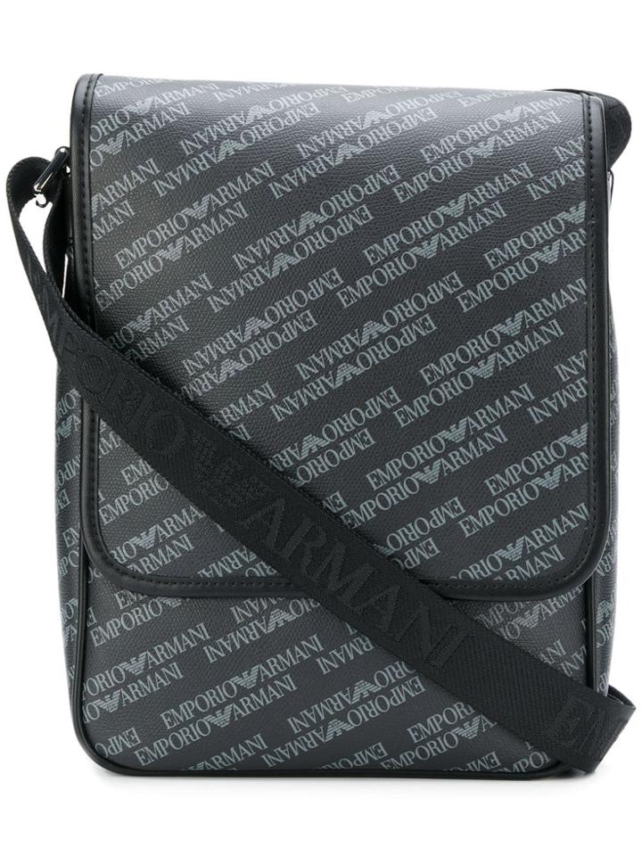 Emporio Armani Printed Logo Messenger Bag - Grey
