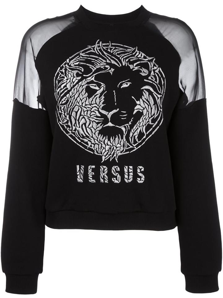 Versus Logo Print Sweatshirt, Women's, Size: Xs, Black, Cotton/polyester