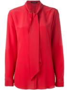 Luisa Cerano Bow Neck Blouse, Women's, Size: 38, Red, Silk