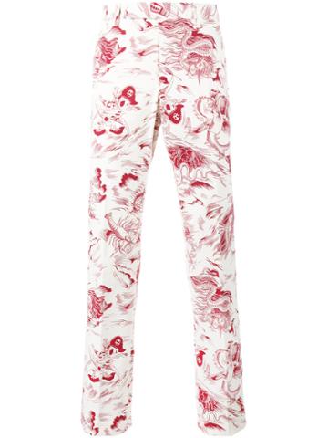 Gucci Sea Storm Print Trousers, Men's, Size: 52, Nude/neutrals, Cotton/rayon