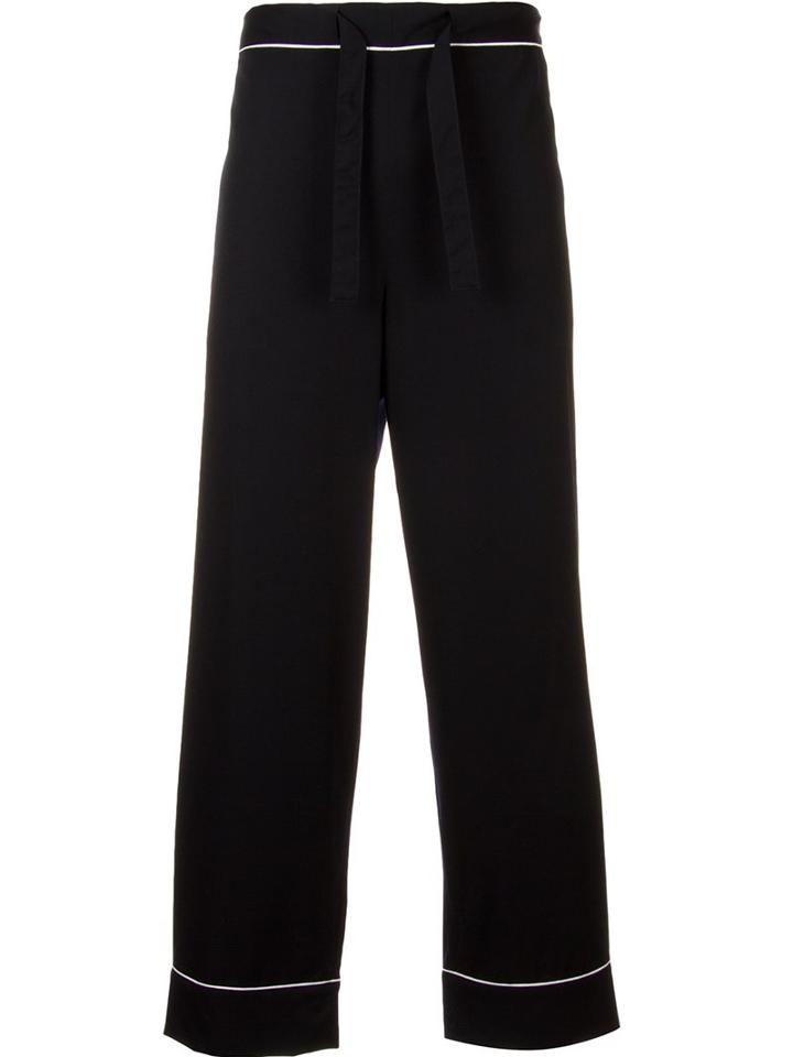 H Beauty & Youth. Drawstring Straight Trousers, Men's, Size: Large, Blue, Wool