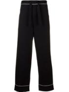 H Beauty & Youth. Drawstring Straight Trousers, Men's, Size: Large, Blue, Wool