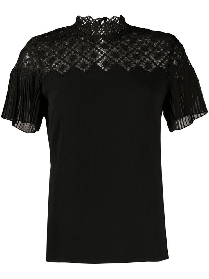 Sandro Paris Rosi Panelled Top - Black