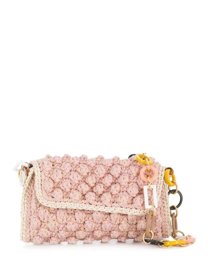 M Missoni Pompom Knit Shoulder Bag - Neutrals