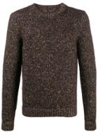 Mp Massimo Piombo Melange Knit Jumper - Brown