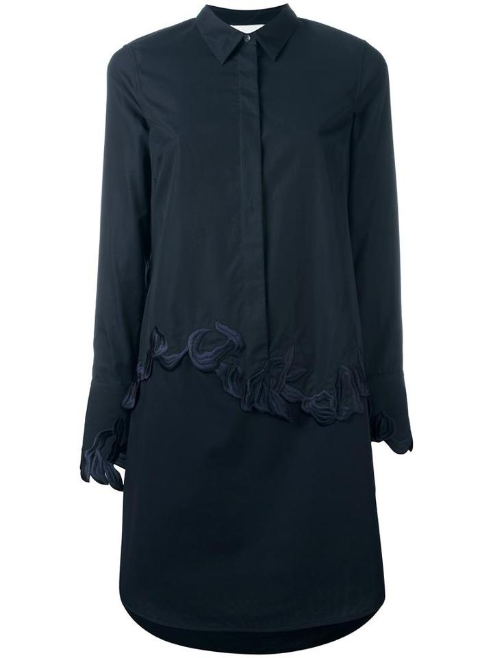 3.1 Phillip Lim Floral Embroidered Shirt Dress, Women's, Size: 6, Blue, Cotton