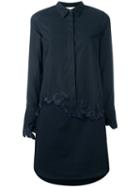 3.1 Phillip Lim Floral Embroidered Shirt Dress, Women's, Size: 6, Blue, Cotton