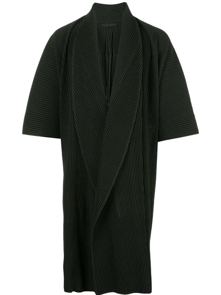 Homme Plissé Issey Miyake Pleated Kimono Coat - Black