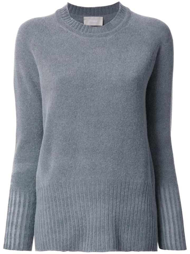 Drumohr Round Neck Jumper, Women's, Size: 42, Grey, Virgin Wool