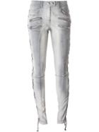 Faith Connexion Lace-up Side Distressed Jeans, Women's, Size: 25, Grey, Cotton/spandex/elastane