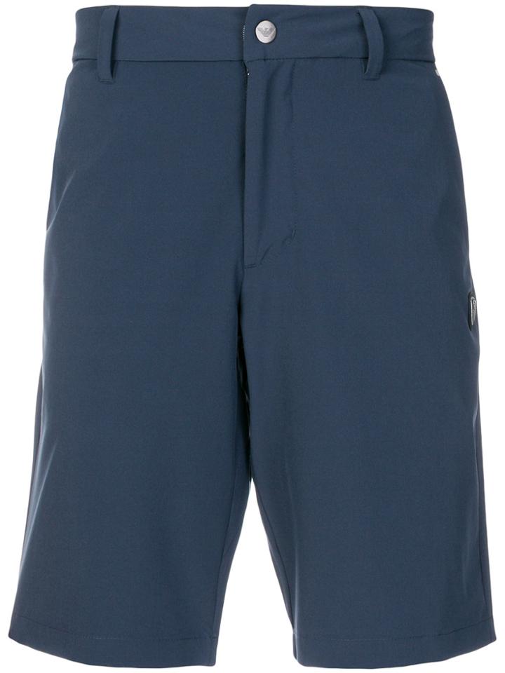 Ea7 Emporio Armani Logo Fitted Shorts - Blue