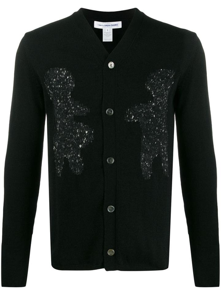 Comme Des Garçons Shirt Two-tone Contrast Cardigan - Black