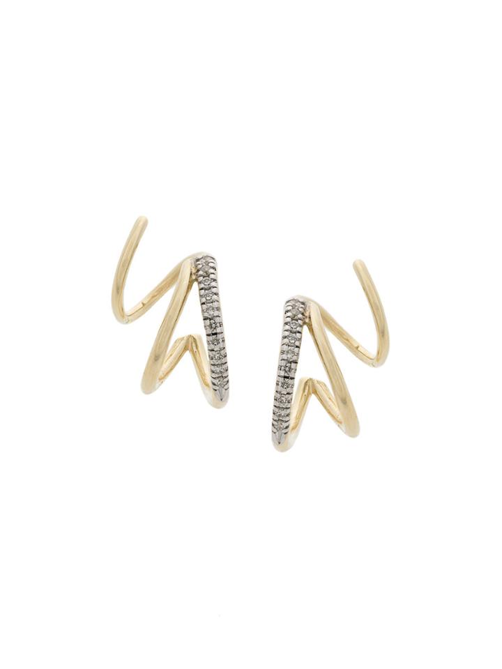 Maria Black Fury Diamond Twirl Earrings - Metallic