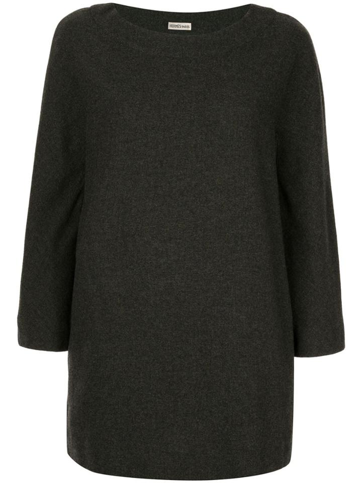 Hermès Pre-owned 1997-2003 Cashmere Boxy Mini Dress - Grey
