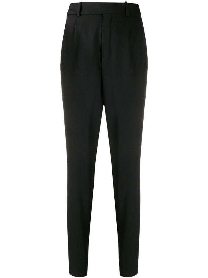 Saint Laurent High-waist Tapered Trousers - Black