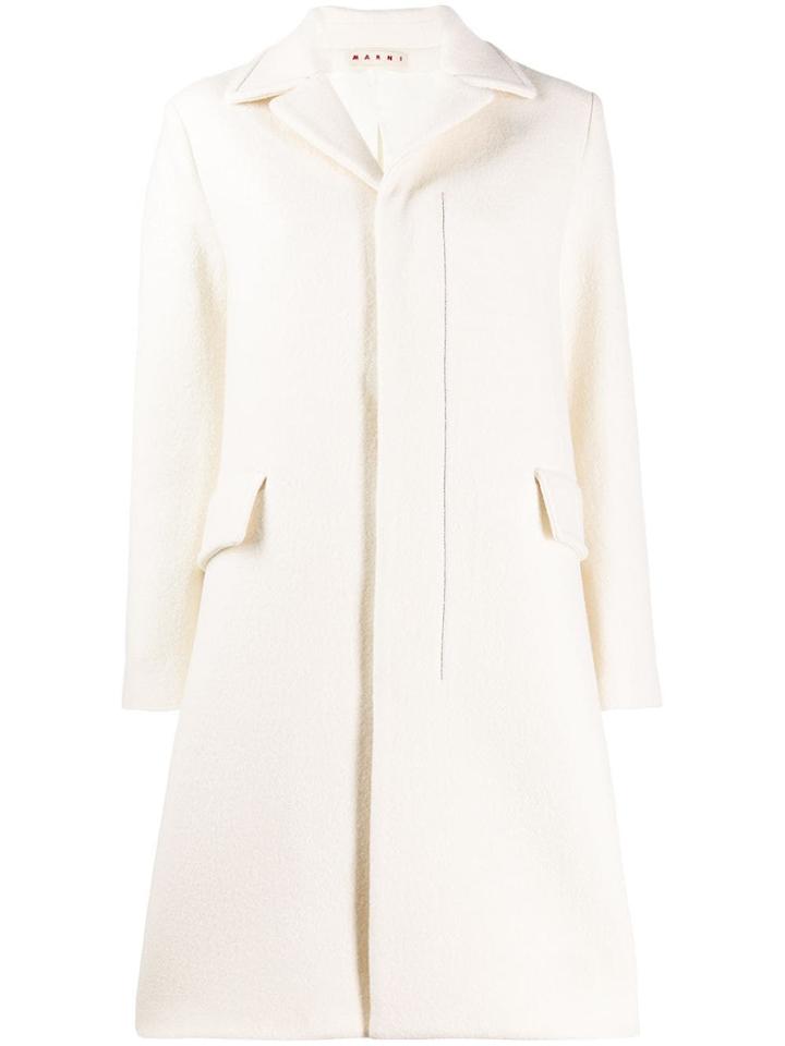 Marni Single Breasted Coat - White
