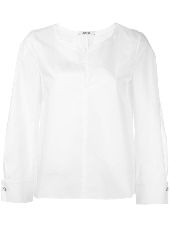 Dorothee Schumacher - Billow Sleeve Top - Women - Cotton - 5, White, Cotton