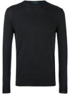 Zanone Crew Neck Polo Shirt, Men's, Size: 50, Grey, Polyamide/virgin Wool