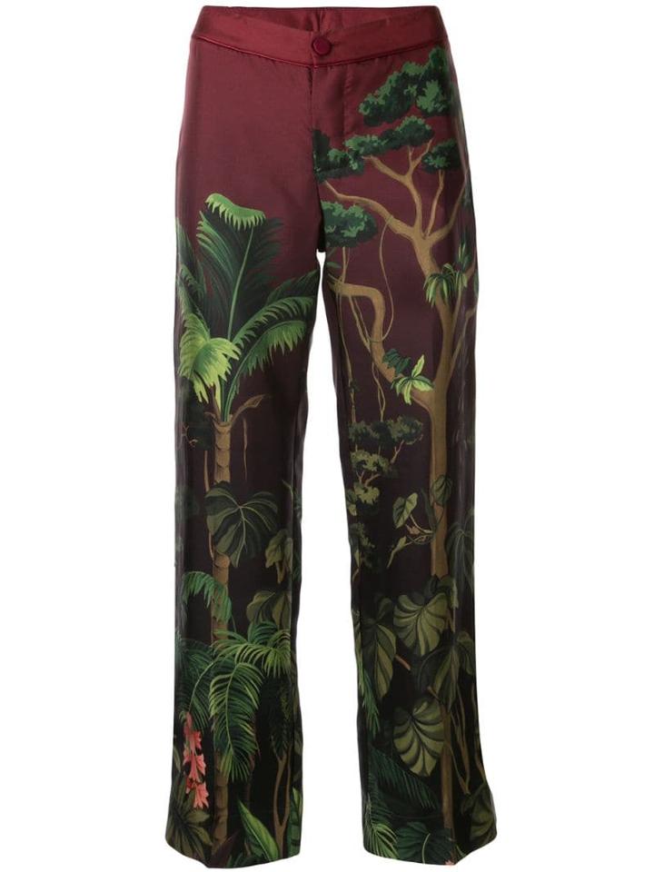 F.r.s For Restless Sleepers Jungle Print Straight Trousers - Red