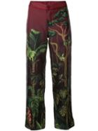 F.r.s For Restless Sleepers Jungle Print Straight Trousers - Red