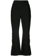 Ellery Pleated Detail Cropped Trousers, Size: 6, Black, Cotton/polyester/wool/spandex/elastane
