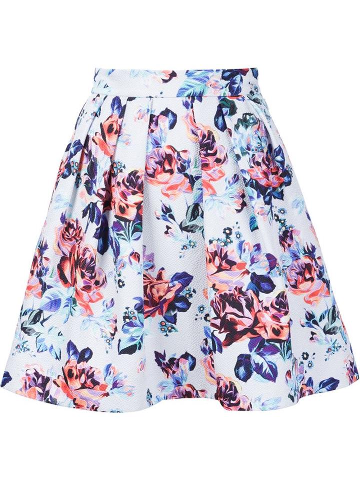 Mary Katrantzou Algernon Skirt, Women's, Size: 8, Pink/purple, Silk/cotton
