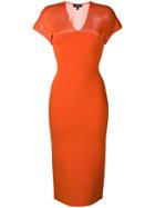 Theory Sheer Top Midi Dress - Orange