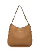 Prada Front Logo Hobo Bag - Neutrals